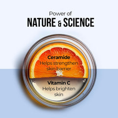 Dr. Sheth's 50g jar beside a coin illustrating compact travel-friendly size
