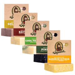 Dr. Squatch five-pack front packaging showing variety and gift-ready presentation