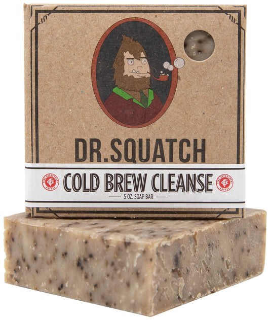 Dr. Squatch front packaging showing coffee soap bar and branding energizing scent