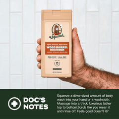 Dr. Squatch lather on hands showing creamy texture and moisturizing effect