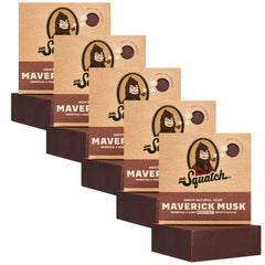 Dr. Squatch front packaging showing Maverick Musk five-bar pack and gift-ready presentation