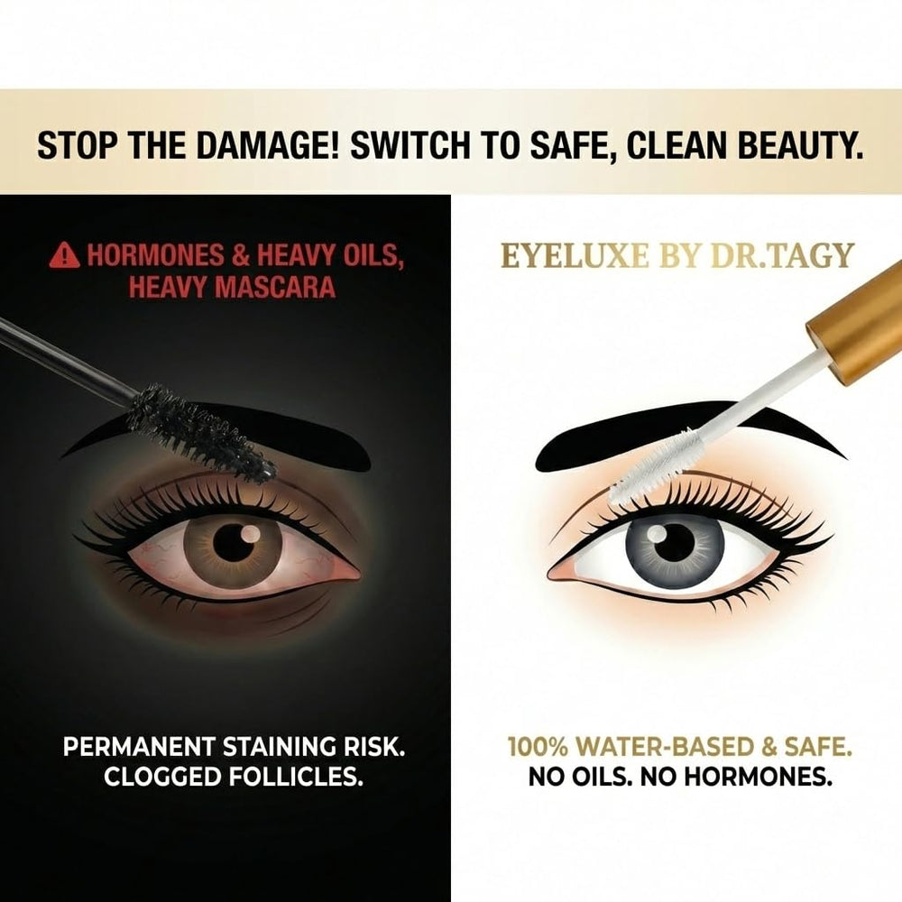 DR.TAGY Eyeluxe on makeup table showing primer-ready layering benefit