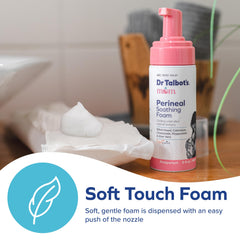 Dr. Talbot's Mom foam being applied demonstrating perineal comfort and easy use