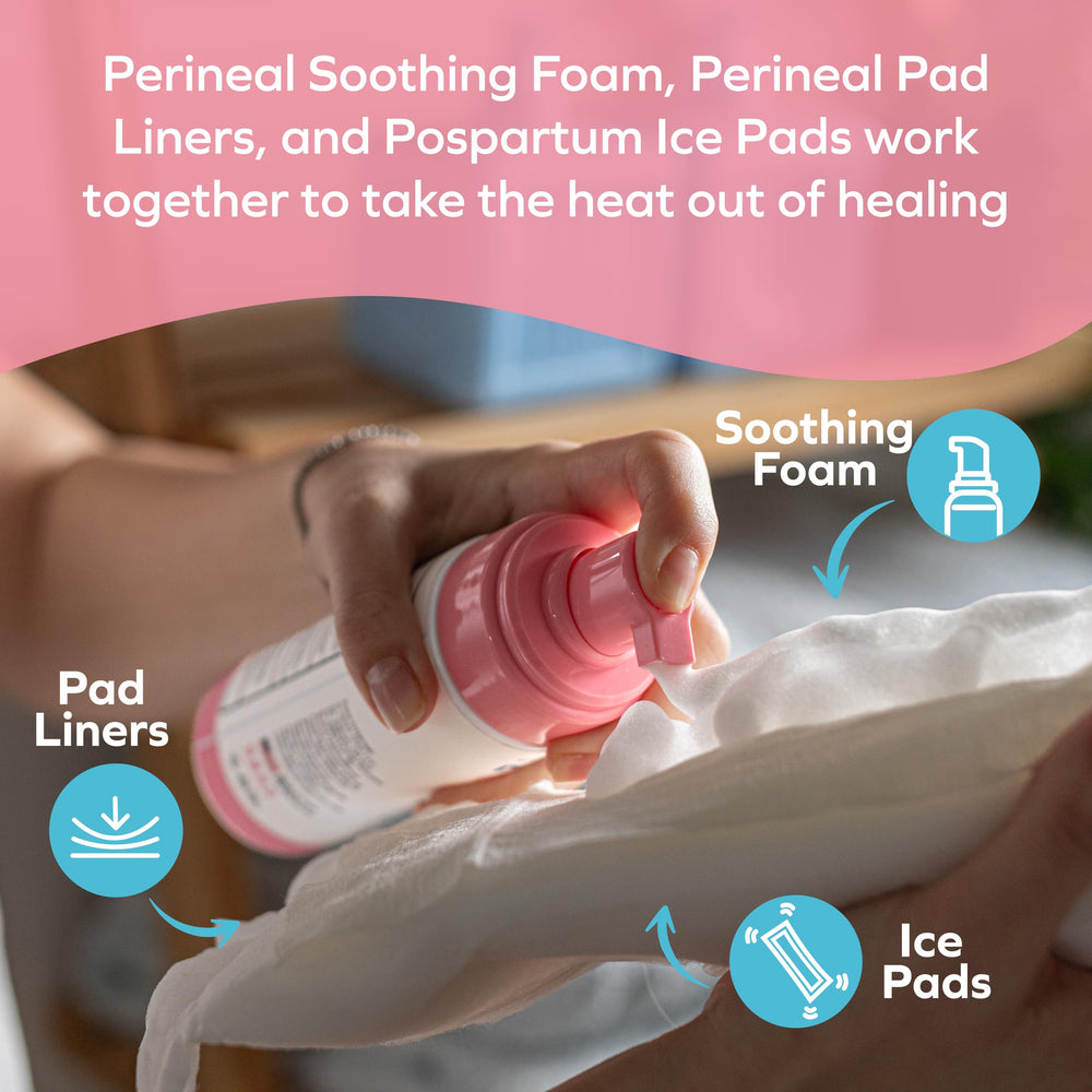 Dr. Talbot's Mom foam on bathroom counter with recovery items showing coordinated care