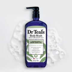 Dr Teal's back label close-up showing ingredients and usage directions for clarity
