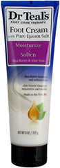 Dr Teal's 8 oz foot cream next to a ruler showing product size