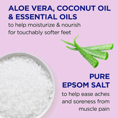 Dr Teal's person applying scrub to heels to soften rough skin