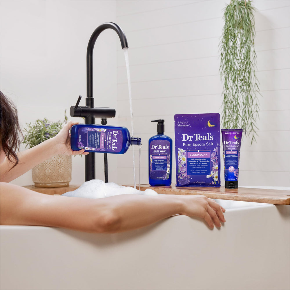 Dr Teal's body wash mixed with Epsom salt to create an exfoliating scrub