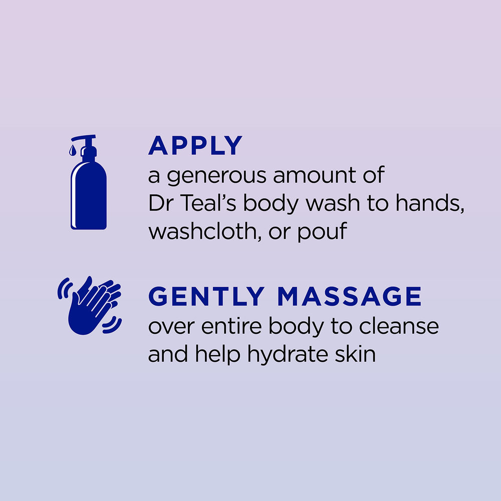 Dr Teal's sleep body wash with lavender and chamomile scent for calm