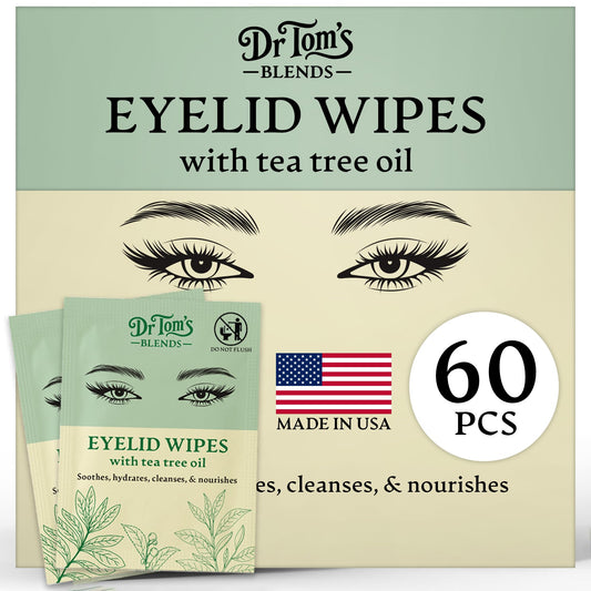 Dr. Tom's Blends front packaging showing 60 wipes, clear labeling and benefits