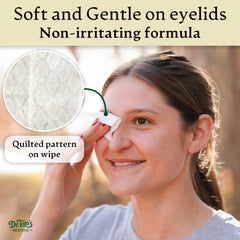 Dr. Tom's Blends removing mascara and eyeliner with minimal rubbing