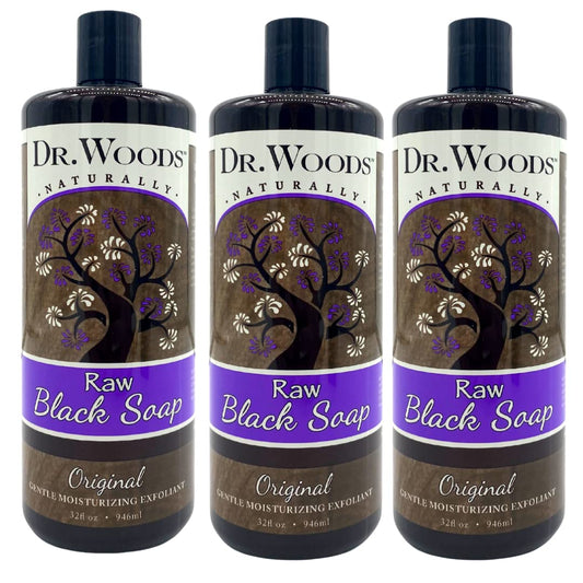 Dr. Woods front bottle showing label and size, highlighting natural ingredients