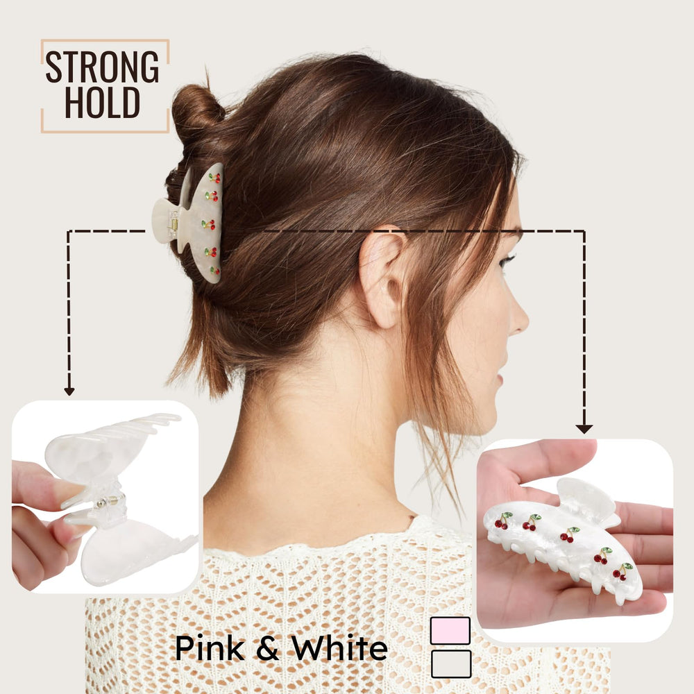 Drealoe cherry clips near coin showing compact size for easy travel and storage
