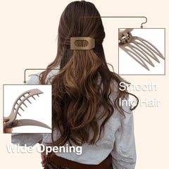 Drealoe size scale in hand showing large clip dimensions and easy handling benefit