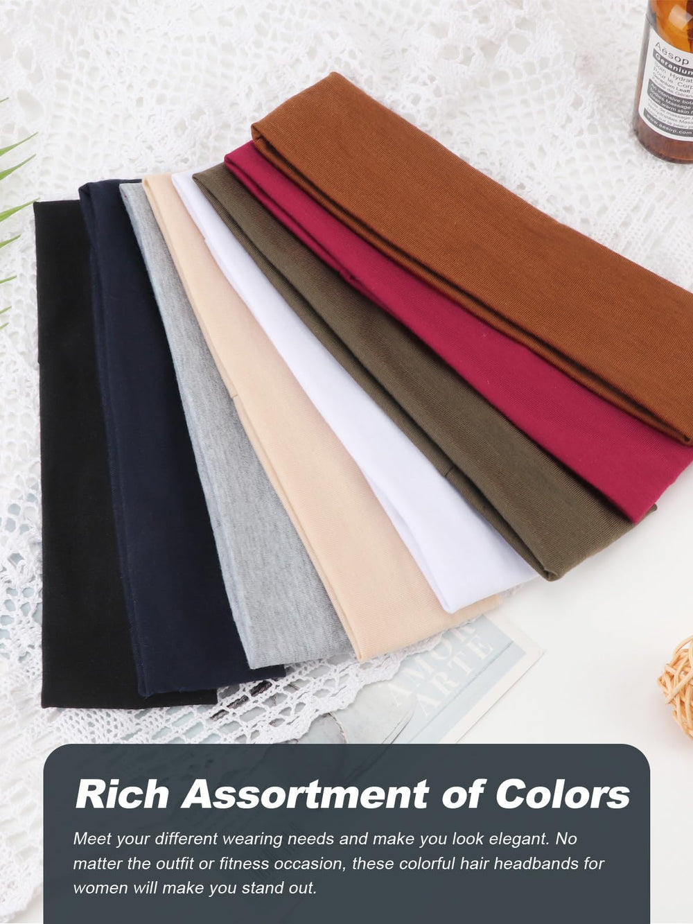 DRESHOW flat lay of all eight colors showing outfit matching versatility benefit
