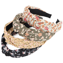 DRESHOW front view of four floral headbands showing color variety and convenience