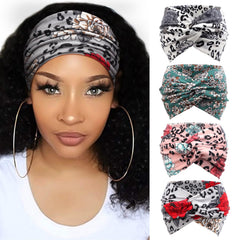 DRESHOW front view of the four-pack headbands showing colors and packaging for versatility