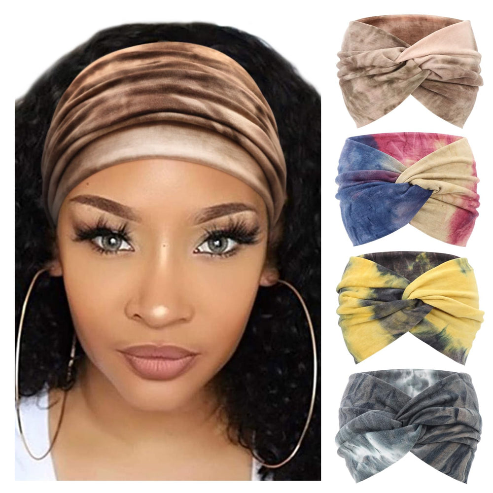 DRESHOW front view of four-pack headbands showing color variety and value