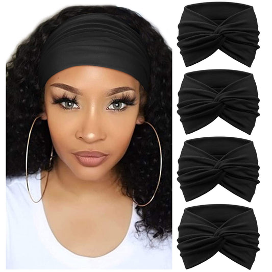 DRESHOW front view of four-pack headbands showing colors and packaging for easy outfit matching
