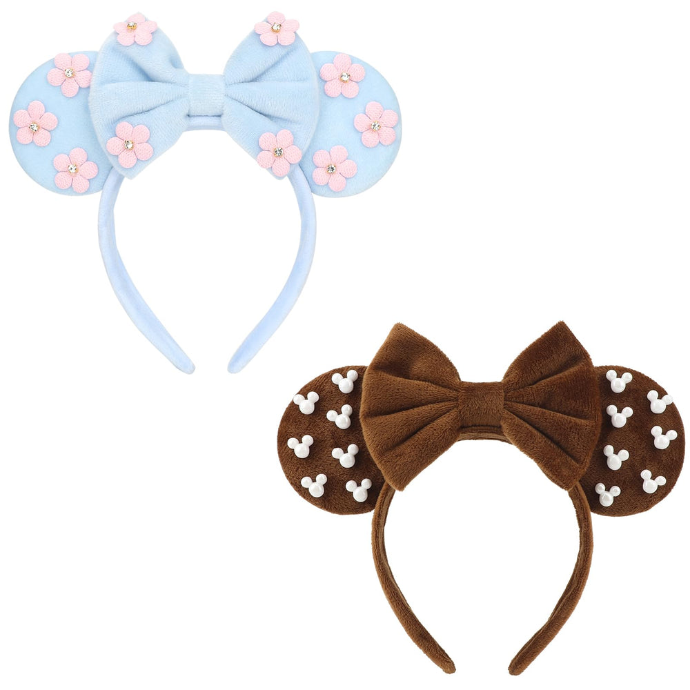 DRESHOW front view glitter mouse ears showing bow and color options