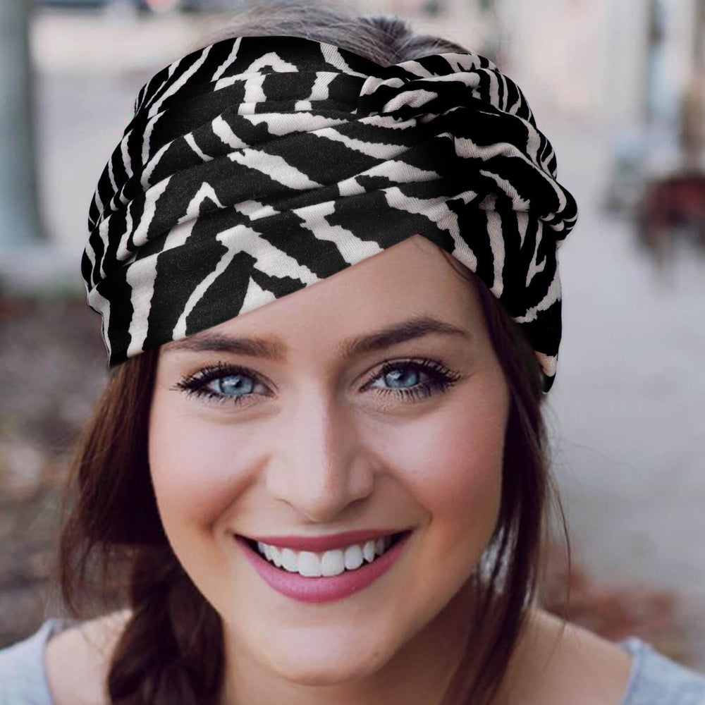 DRESHOW knotted front detail displaying vintage turban style and polished look