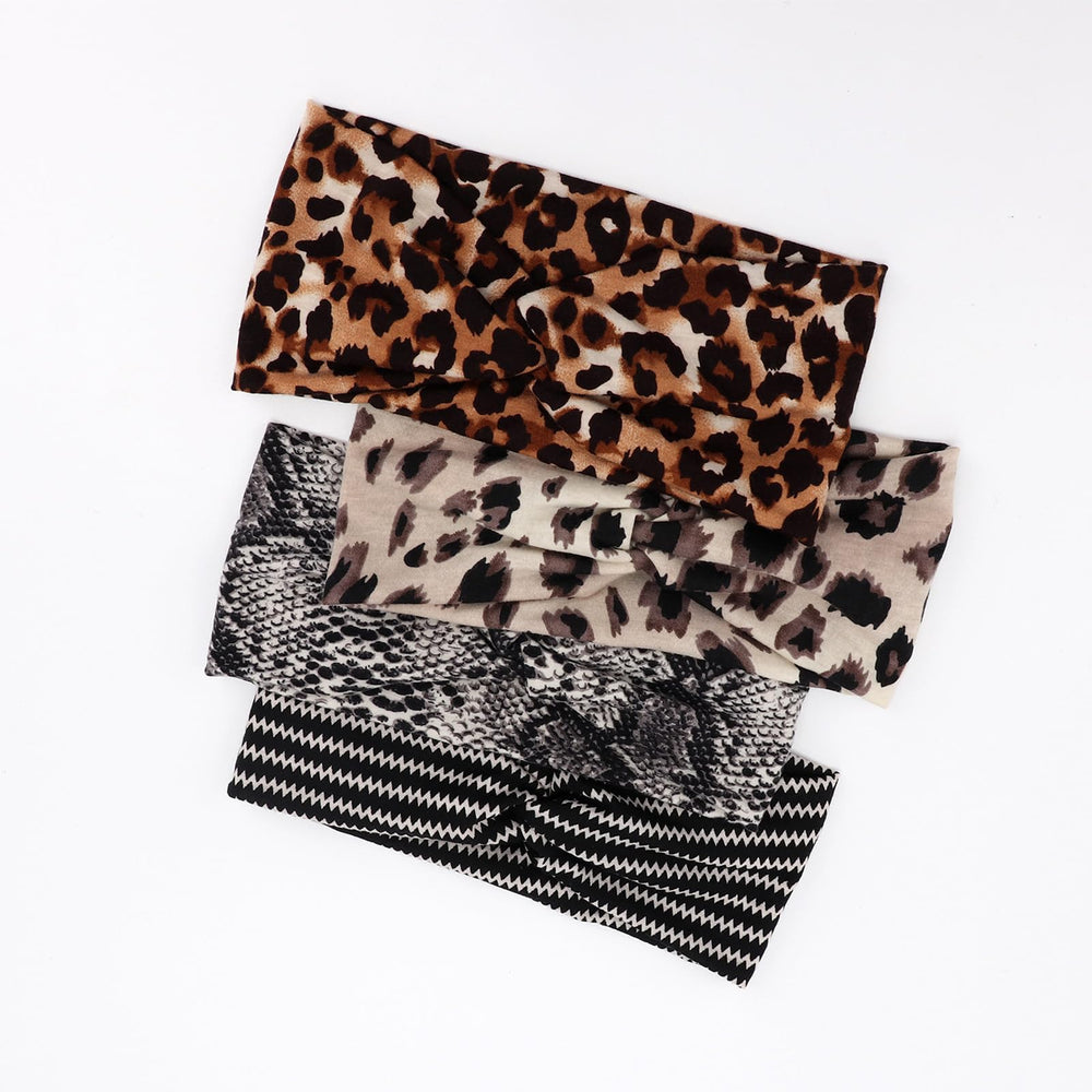 DRESHOW vintage leopard pattern headband showing fashionable print
