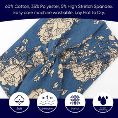 DRESHOW headband beside ruler showing size and stretch for accurate fit