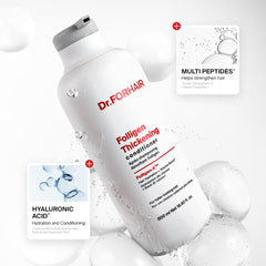 DR.FORHAIR in-hand size comparison demonstrating travel-friendly 16.9 fl oz bottles