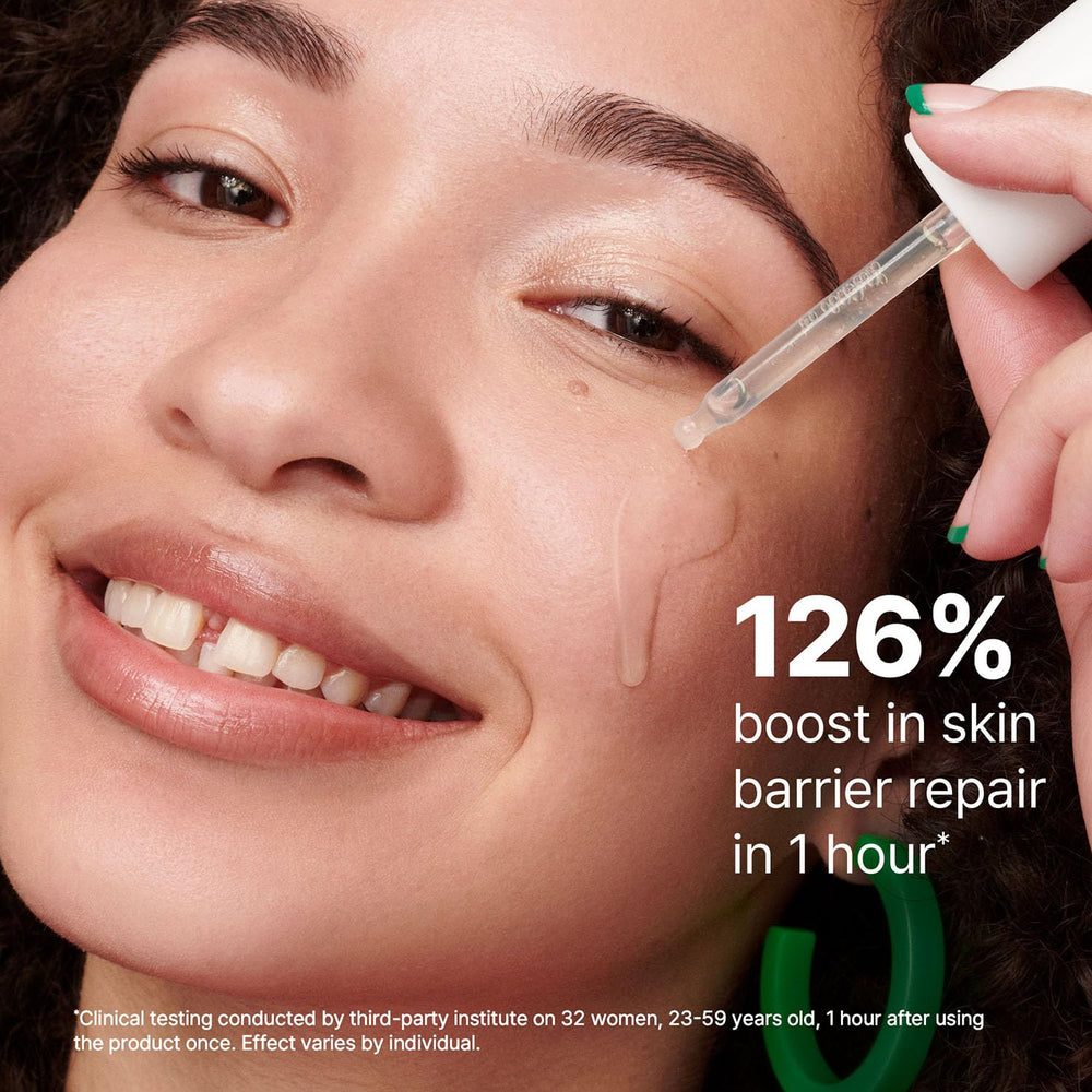 Dr.Jart+ serum pump in hand to show product size and convenient dispensing