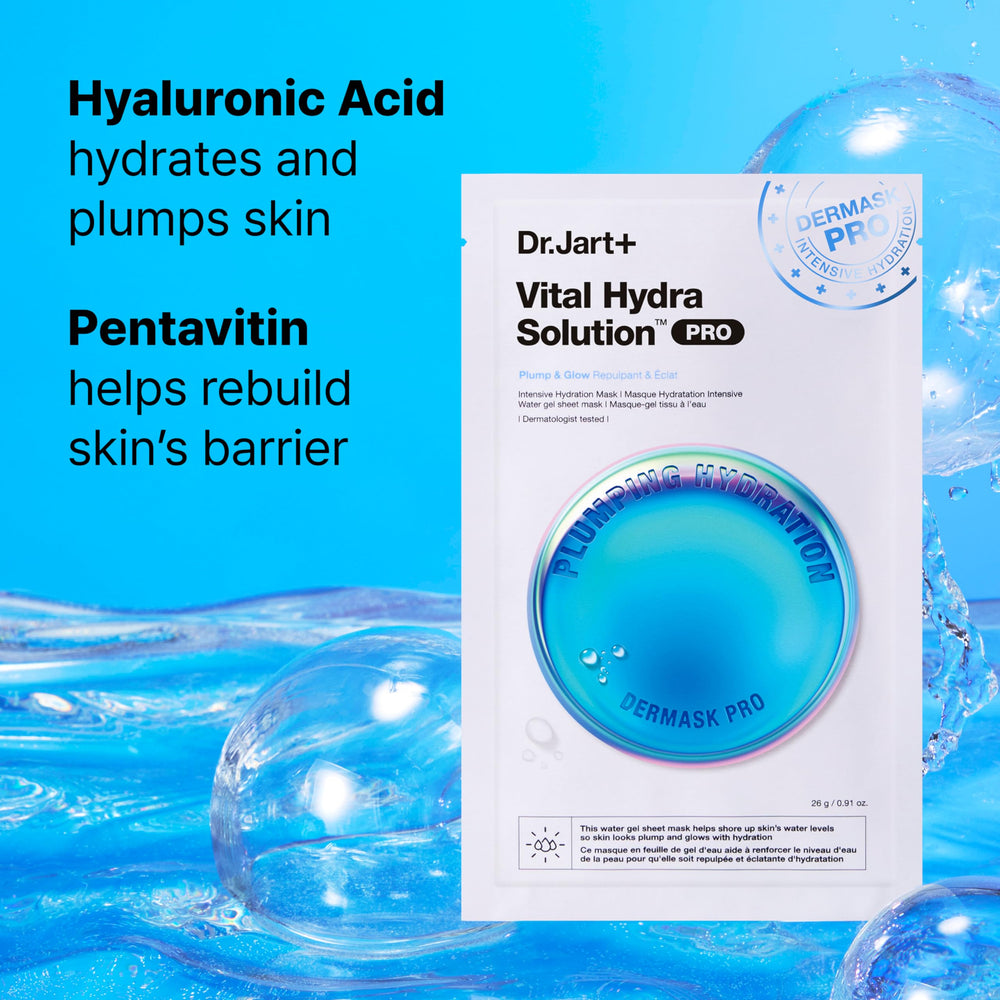 Dr.Jart+ ingredient label focused on hyaluronic acid and PENTAVITIN benefits