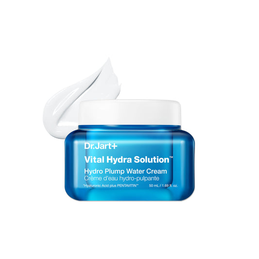 Dr.Jart+ jar front view showing sleek pack and hydrating benefit