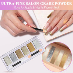 DRMODE applicators and pans arranged to show included sticks and pressed pigment convenience