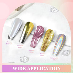 DRMODE finished mirror manicure demonstrating high-shine reflective benefit