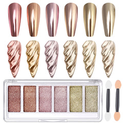 DRMODE front palette showing six metallic chrome colors and compact case for travel