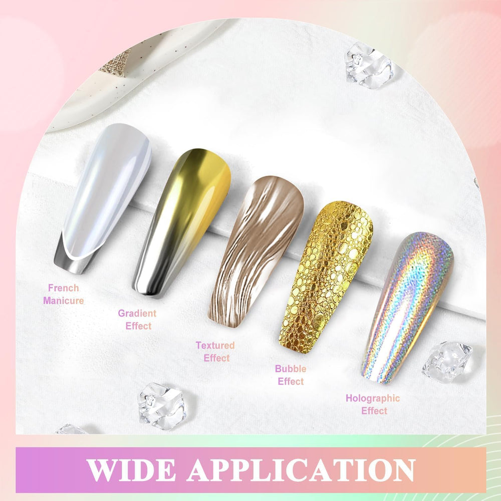 DRMODE gold swatch close-up demonstrating rich mirror pigment for striking metallic nails