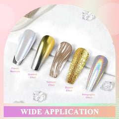DRMODE gold swatch close-up demonstrating rich mirror pigment for striking metallic nails