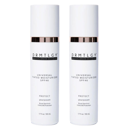 DRMTLGY front packaging showing two tubes and convenient two-pack benefit