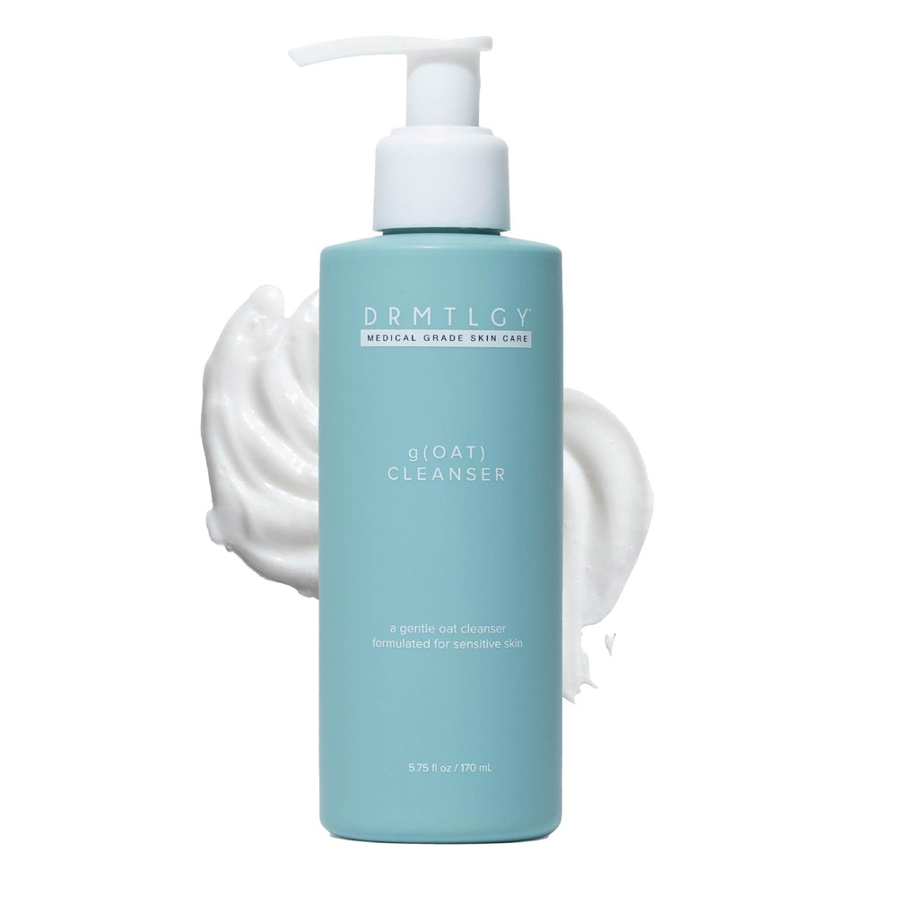 DRMTLGY gOAT cleanser front packaging showing bottle and branding benefit gentle cleansing