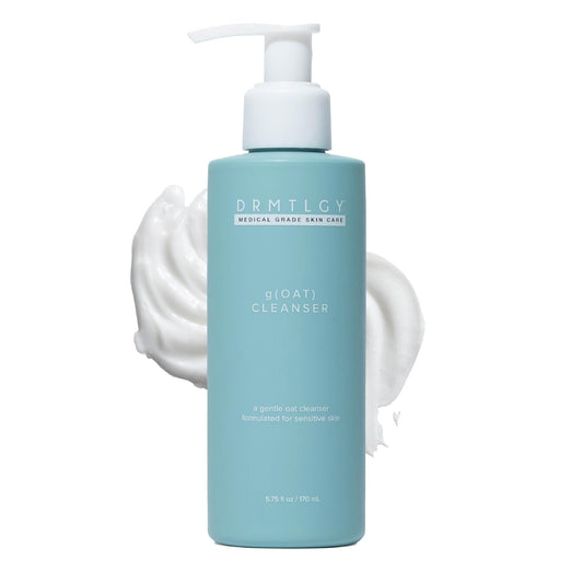 DRMTLGY gOAT cleanser front packaging showing bottle and branding benefit gentle cleansing