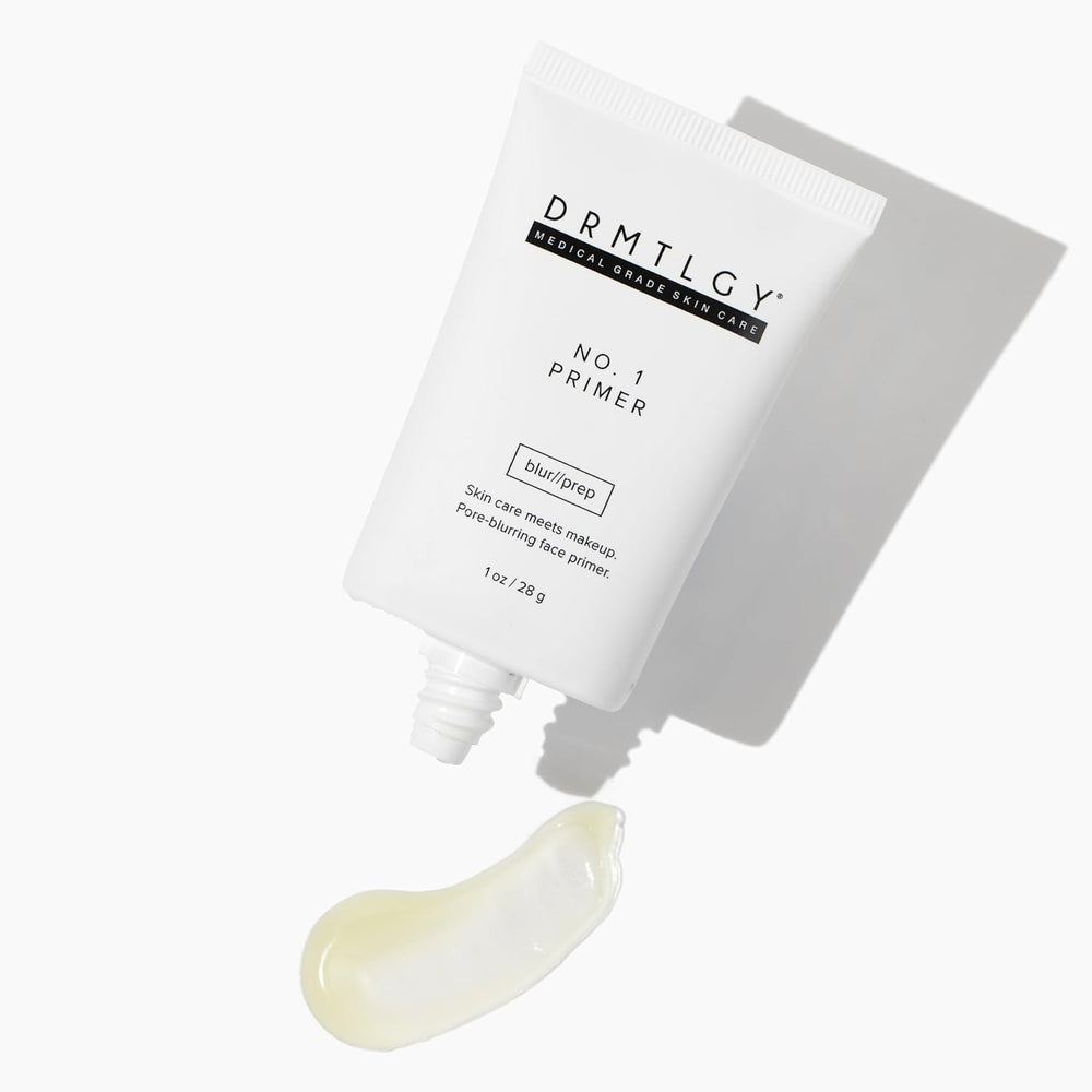 DRMTLGY primer spread on back of hand showing blurring effect and hydration