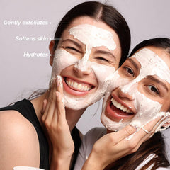 DRMTLGY zoom on jojoba beads in the mask demonstrating gentle exfoliation benefit