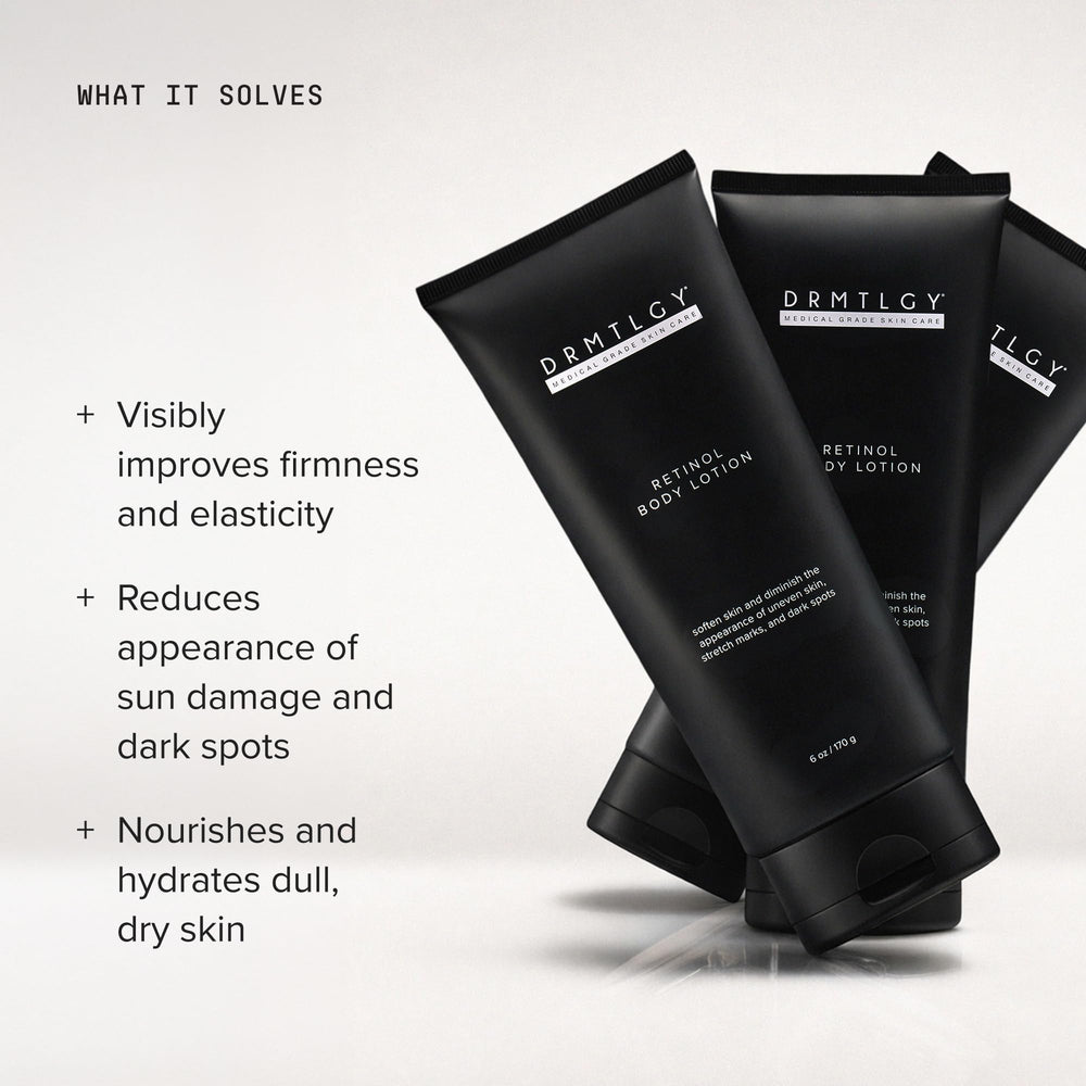 DRMTLGY lotion texture close-up highlighting creamy hydrating consistency