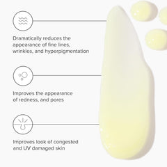 DRMTLGY close-up dropper showing silky serum texture for smooth application