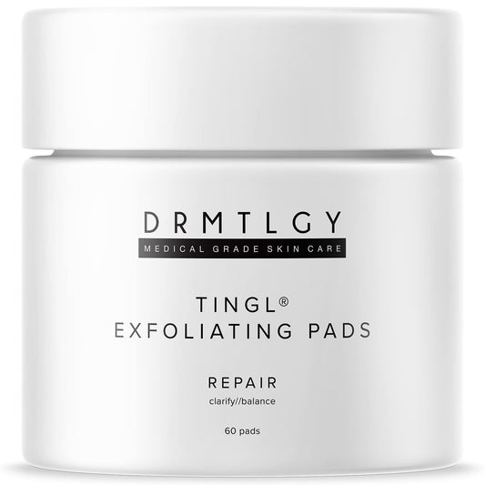 DRMTLGY tingl front packaging showing 60 pads and benefits