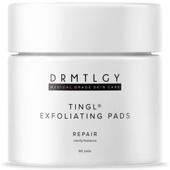 DRMTLGY tingl front packaging showing 60 pads and benefits