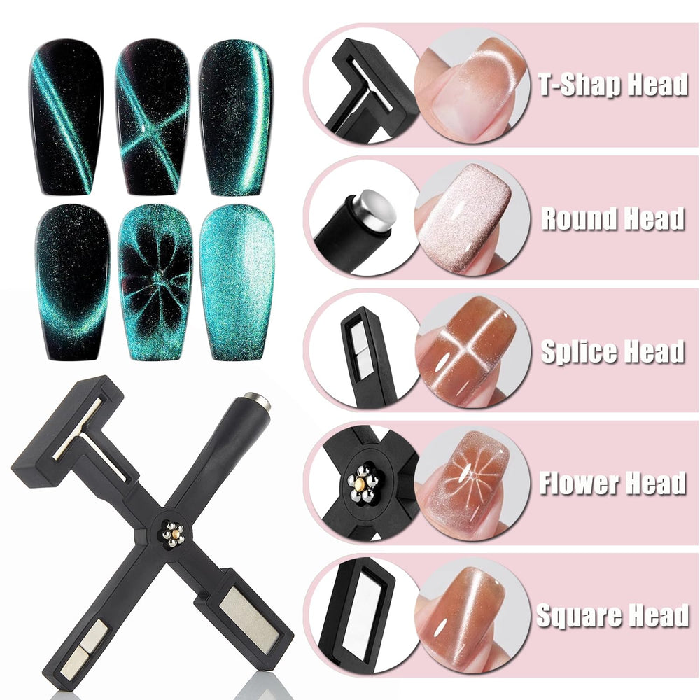 Dr.nail array of nine stripe plates overhead showing pattern variety for precise line designs