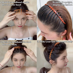 Drnytunk wavy headband on model keeping hair back during routine