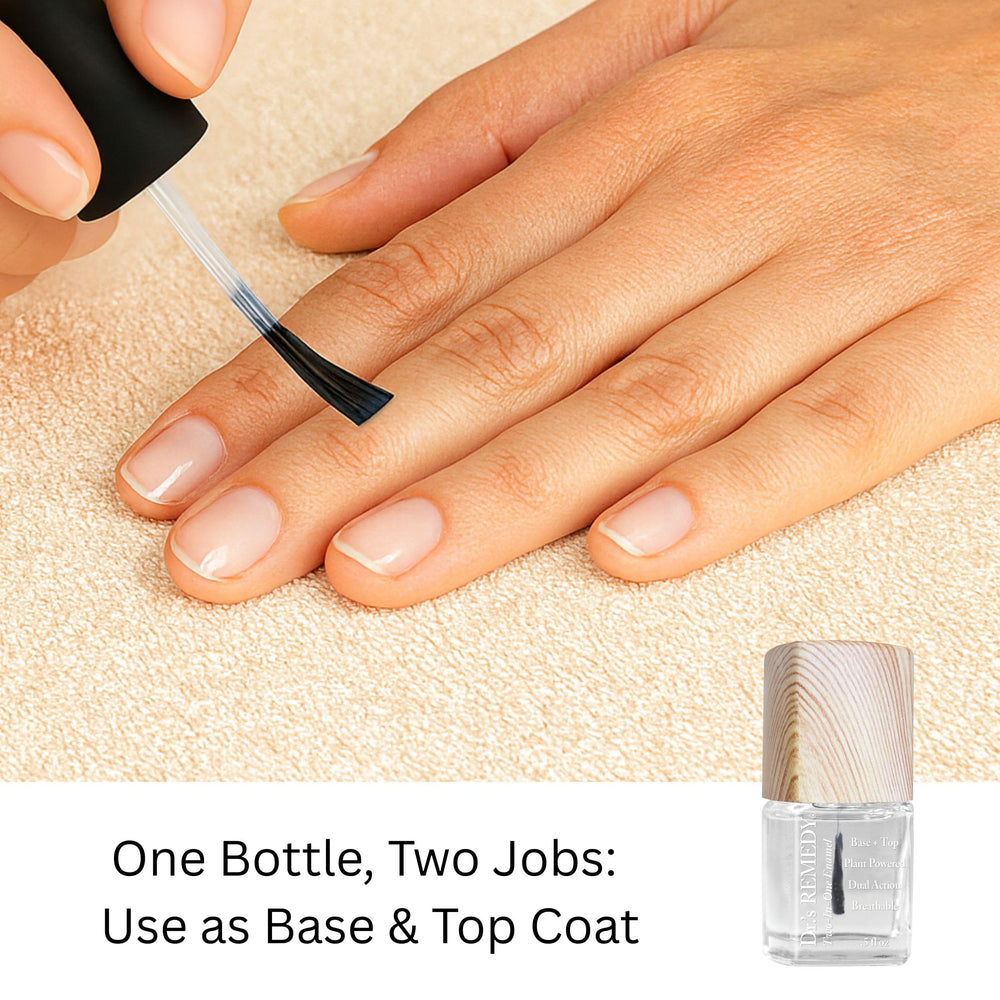 Dr.'s Remedy manicure lifestyle shot showing durable shine and nourished nails
