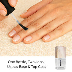 Dr.'s Remedy manicure lifestyle shot showing durable shine and nourished nails