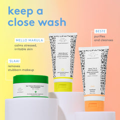 Drunk Elephant bottle inside toiletry bag showing travel-ready skincare convenience